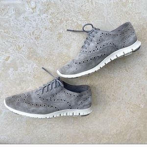 Cole Haan ZEROGRAND Suede Grey Wingtip Sneaker